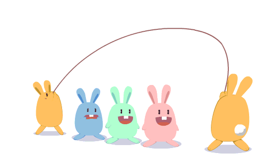 动态分割线 兔子跳绳