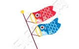 动态鱼旗子彩色六一儿童节小图标