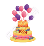 生日蛋糕气球小图标动态