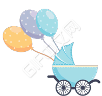 气球婴儿车孩子儿童母亲图标分割线