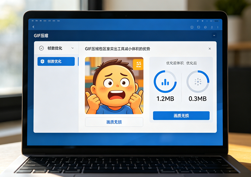 表情包动图过大发送卡顿？gif压缩工具优化帧数，轻松压缩GIF大小/
