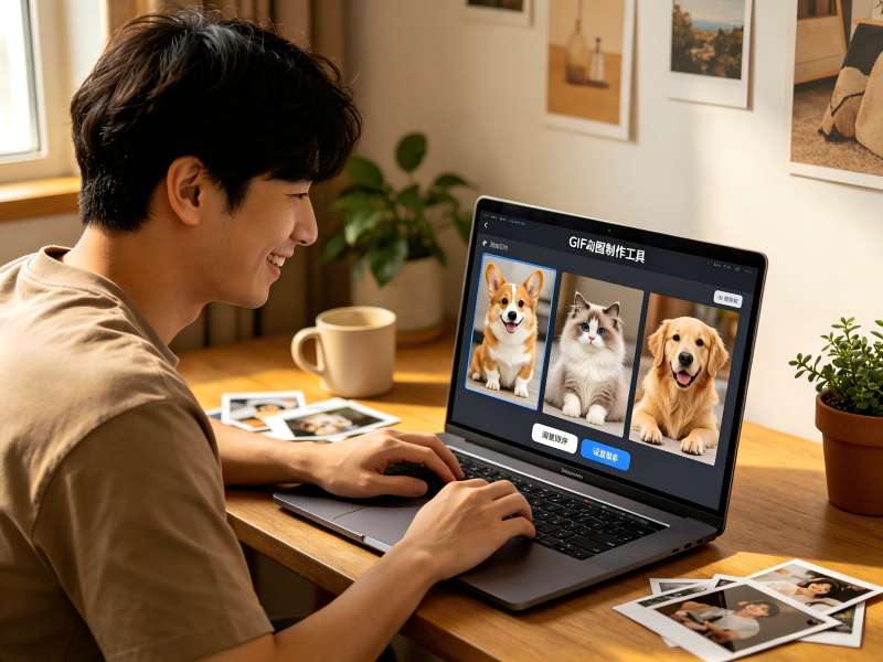 图片素材自制GIF动图！在线工具一键制作高清动态素材教程/